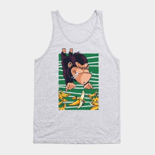 Cute Funny Monkey Eating Banana Artwork Tank Top